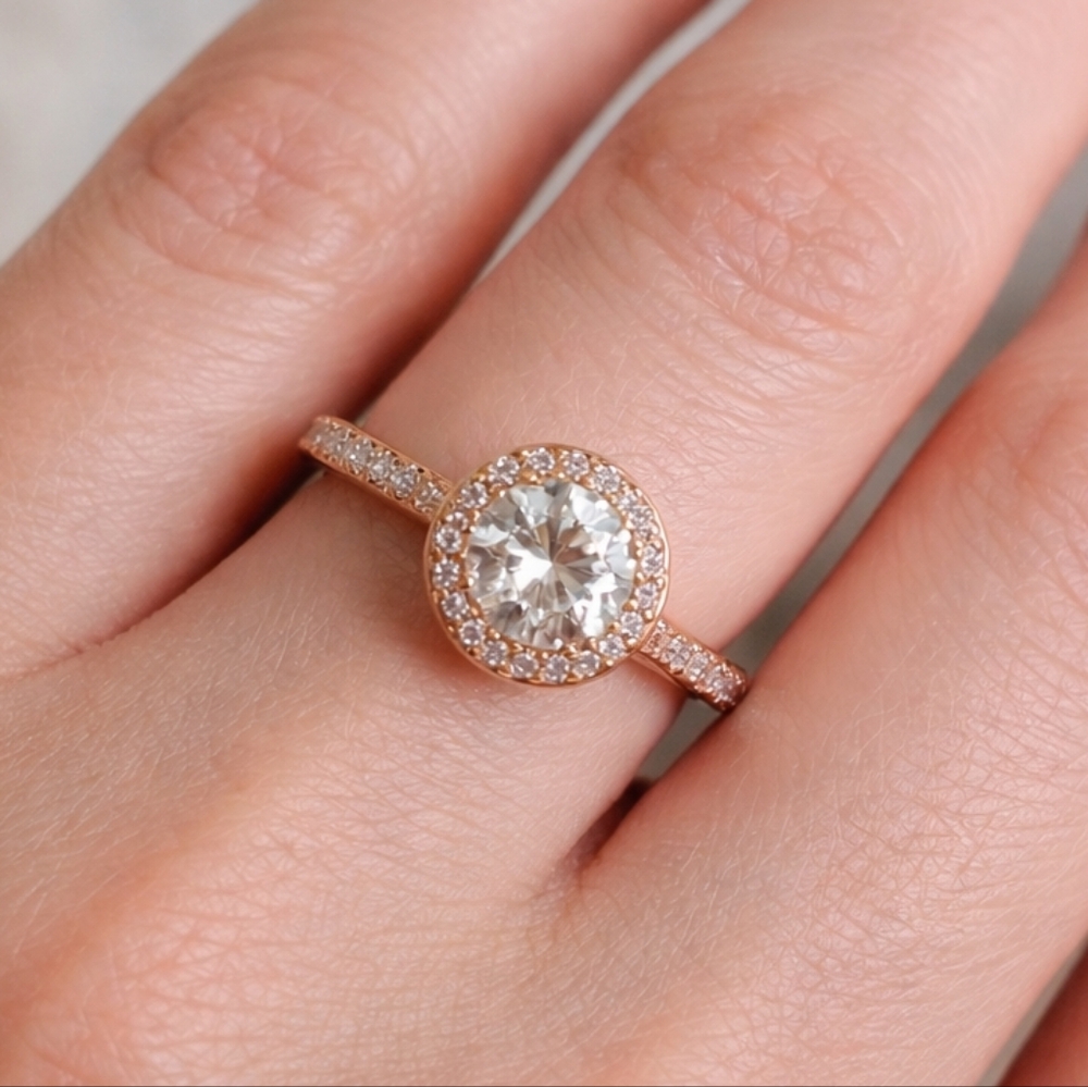 Swarovski Crystal Rose Gold Tone Ring